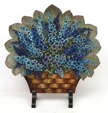 An Early Mid 20thc Hand Painted Dummy Board Depicting Stock Flowers In A Basket 33 1 Stock Flower Painting Folk Art Painting