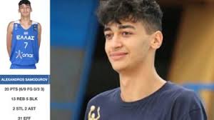 U18】希腊前锋Alex Samodurov对阵捷克单场20分13篮板5盖帽_哔哩哔哩_bilibili