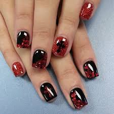 Red And Black Acrylic Nail Designs 45 Stylish Red And Black Nail Designs 2017 Black Nail Designs Red Nails Nail Art Designs