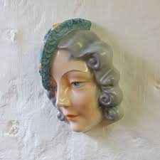 Art Deco Wall Face Mask Czech 1930's