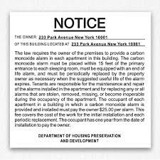 In a study done in new york city, the ncbi reported a stunning 50% drop in carbon monoxide poisoning cases after new york city enacted a each type of smoke detector has its advantages. Carbon Monoxide Alarm Notice Hpd Signs Nyc