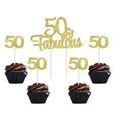 Or 4 payments from $3.74 with afterpay. Gold Gltter Number 50 50th Birthday 50th Anniversary Cupcake Toppers 50 Fabulous Cake Topper Picks For Birthday Wedding Anniversary Party Decorations 25 Pcs Amazon Com Grocery Gourmet Food