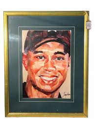 Jonathan Yeo (british B. 1970) Tiger Woods Signed Jonathan Yeo