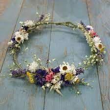 festival meadow dried flower hair crown etsy blumenkranz hochzeit blumen im haar braut blumen