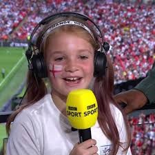 Excited England fan Tess, 8, steals nation's hearts AGAIN during adorable  BBC interview as she's handed Lionesses shirt