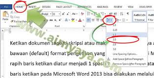 Belajar Ms Word 2013 Cara Merubah Spasi Baris Ketikan