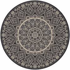 Yekku teppich, nordic fashion schwarz und weiß rund gitter teppich 3d illusion vortex wohnzimmer tisch teppiche schlafzimmer arbeitszimmer rutschfeste bodenmatten home teppich, 100 x 100 cm. Teppich Smuq Mandela O 100 Cm Rund Kaufen Bei Obi