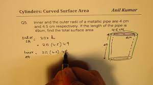 As we have already mentioned that cylinder is simply set of circular disks which are stacked together one by one. Curved Surface Area Of Cylinder All Related Examples Grade 8 Ncert Youtube