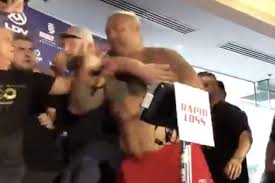 Ufc 221_ mark hunt vs curtis blaydes. Video Mark Hunt Takes A Swing At Former Rugby Star Paul Gallen At Weigh Ins For Boxing Match Mma Fighting
