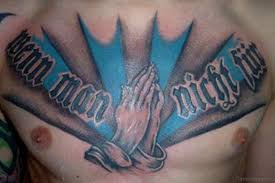 Cross with rosary tattoos designs and ideas tatuagens na mao para homens tatuagem de cruz tatuagens legais masculinas. 51 Stylish Praying Hands Tattoos On Chest