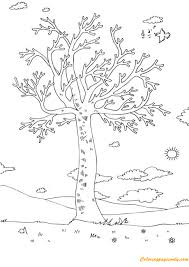 Cherry blossom tree coloring pages. Spring Tree With Leaves And Blossoms Coloring Pages Nature Seasons Coloring Pages Coloring Pages For Kids And Adults