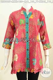 Bazar dropship batik asli & palazo dll. Koleksi Baju Batik Atasan Wanita Trend Mode 2019 Blus Batik Merah Dengan Lengan 3 4 Ofneisel Rempel Motif Bunga Proses Printing Cocok Buat Seragam Kerja Kantoran Bls6969p Xxl Toko Batik Online 2021