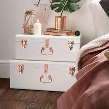 Beautify Storage 2 Piece Trunk Set Walmart Com In 2020 Rose Gold Bedroom Storage Trunks Gold Bedroom
