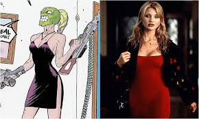 they go to kiss when the guard interrupts them. Tina Carlyle Cameron Diaz Comic Icons