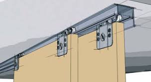 This is a stamped steel 2 in. Barn Door Hardware From Hanging Door Hardware Com