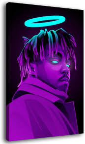 Rapper wallpaper iphone rap wallpaper beats wallpaper purple wallpaper black and white picture wall black and white pictures black aesthetic wallpaper aesthetic wallpapers juice juice wrld wallpaper from his albums! Amazon Com Juice Wrld Art Neon Canvas Art Poster And Wall Art Picture Print Modern Family Bedroom Decor Posters Home Kitchen