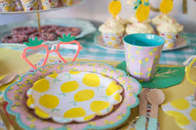 These are the lemons party supplies that we used for this summer party: Perfect Blue Gingham Lemonade Party Decorations And Lemon Birthday Party Supplies Lemon Party Plates And Napkins Cups Straws Forks For 16 People Lemon Party Supplies And Decorations Party Supplies Toys