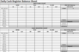 Free to download and print daily cash sheet template Daily Cash Register Balance Sheet Excel Format Spreadsheettemple