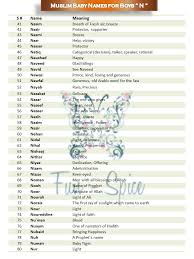Fun Spice Islamic Arabic Modern Boys Names With Meaning Start With N