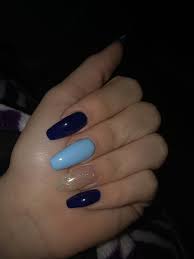 Dark Light Blue Coffin Acrylics Long Acrylic Nails Light Nails Nails