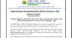 The national testing agency (nta) has released the answer keys of the jee main 2021 exam on its official website. Jyfrsfjakoivcm