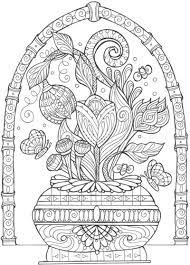 These flower coloring pages are perfect for adults. Vase Of Flowers Adult Coloring Page Favecrafts Com