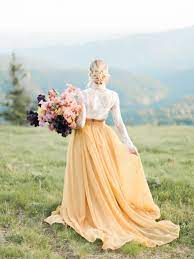 Irises With Bright Yellow Mustard Wedding Dress And Lace Bodysuit For An Intimate Elopement On T Yellow Wedding Dress Amazing Wedding Dress Clean Wedding Dress