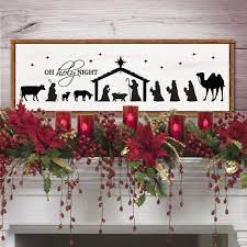 Nativity Scene Sign Farmhouse Decor Sign Framed Wood Wall Etsy Christmas Mantel Decorations Red Christmas Decor Christmas Mantle Decor