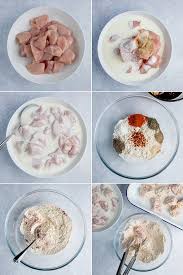 To make the fried chicken fingers, you just dip the chicken in a buttermilk and egg mixture, dredge in seasoned flour, and fry for about 6 minutes. Korean Fried Chicken Nicky S Kitchen Sanctuary