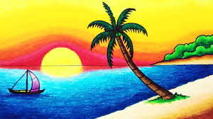 Feel free to explore, study and enjoy paintings with paintingvalley.com. Easy Sunset Easy Beach Drawing Ideas Novocom Top