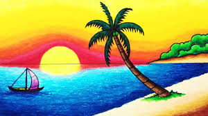 How To Draw Sunset In Tropical Beach For Beginners Easy Nature Scenery Drawing Step By Step Youtube Painting my world sunset at the beach pastel 18x24. how to draw sunset in tropical beach for beginners easy nature scenery drawing step by step