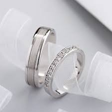 White Gold Wedding Bands With Natural Diamonds Couple Rings Etsy In 2021 Diamond Wedding Bands White Gold Wedding Bands Wedding Rings Sets Gold