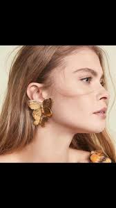 Gold Plated Butterfly Stud Earrings: Pakistani Kundan Jewelry