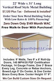 22 X 31 Steel Building Vertical Roof Metal Garage Metal Carport Depot Metal Carports Metal Buildings Roof Styles