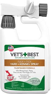 Amazon Com Vet S Best Flea And Tick Yard And Kennel Spray Yard Treatment Spray Kills Mosquitoes Fleas And Ticks With Certified Natural Oils Plant Safe With Ready To Use Hose Attachment