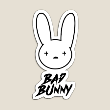 The bad bunny logo tapestry by jackjackjohn | redbubble. Bad Bunny Logo Sticker Magnet By Wshstudio In 2021 Bunny Logo Logo Sticker Bunny Designs