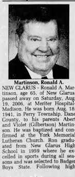 Obituary for Ronald A. Martinson