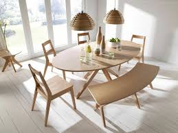 Functional Scandinavian Design Oak Dining Sets Oval Dining Room Table Dining Table With Bench
