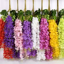 High quality silk flowers wisteria. 12pcs Artificial Wisteria Flowers Fake Wisteria Vine Ratta Hanging Garland Silk Flowers String Home Party Wedding Decoration Special Promo 71eb Goteborgsaventyrscenter