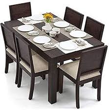 Choosing a new style of table can change the whole vibe in your dining area. Mv Furniture Sheesham Wood Mahogany Finish Modern 6 Seater Dining Table With Chair Set Brown Amazon In Furniture
