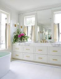 White And Gold Glam Bathroom Modern Master Bathroom Master Bathroom Renovation Bathroom Design