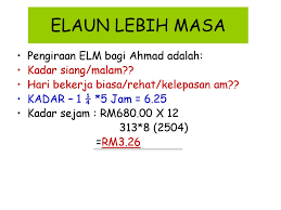 Untuk perhitungan gaji no work no pay, dengan perhitungan gaji ump dibagi 25. Tuntutan Elaun Lebih Masa Elaun Pemangkuan Dan Elaun Penanggungan Kerja Oleh Janm Negeri Kedah Ppt Download