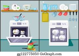 Vector cartoon of overworked housewife in kitchen. Dirty Kitchen Clip Art Royalty Free Gograph