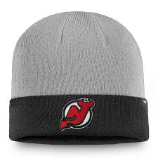 Ncaa fan apparel and souvenirs. New Jersey Devils Gray Cuffed Nhl Knit Hat Fansmania