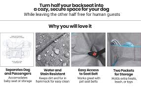 The design can be used on either the driver or passenger side of the car. Amazon Com Kurgo Wander Dog Hammock Style Seat Cover For Pets Pet Seat Cover Dog Car Hammock Water Resistant Khaki 27 5 Wide Heather Charcoal Grey Model K01783 Pet Supplies