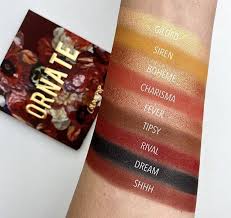 Swatches Colourpop Ornate Eyeshadow Palette A Warm Rust And Rich Copper 9 Pan Palette With A Balance Of M Eyeshadow Palette Colourpop New Eyeshadow Palettes