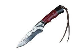 Damascus Fixed Knife Leather Case Forgeorigine Couteau Damas Etui En Cuir