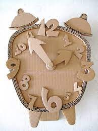 Inicio cartón y papel como reciclar cajas de cartón. Reloj De Carton Reciclado Para Ensenar La Hora