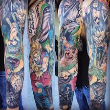 Anime Sleeve By Jac Bryan Animesleeve Sleevetattoos Armtattoos Colorsleeve Tattoos Tatoeages