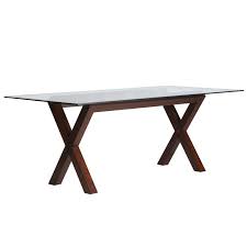 The wooden table base for glass table gives an artistic value for the table. Wood Base Glass Top Dining Table Ideas On Foter
